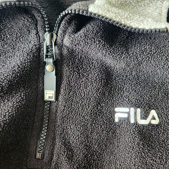FILA 1/4 Zip Fleece (Black & Grey, Size L) - Picture 3 of 4